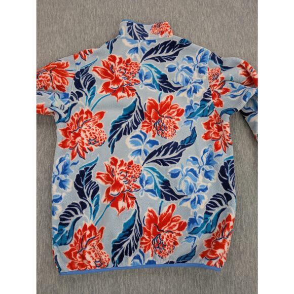 Patagonia Synchilla Snap T Womens Small Fleece Pullover Blue Floral Tropical - Picture 10 of 14